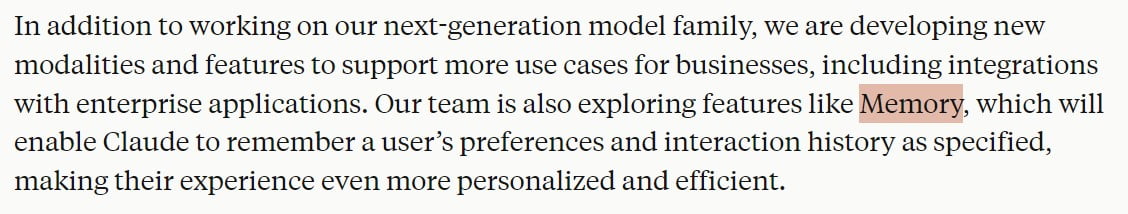Anthropic's Claude 3.5 Sonnet will be updated with Memory <a href=