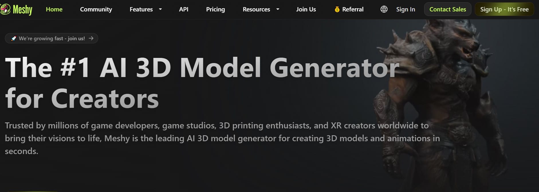 Meshy AI - the Advanced 3D Model Generation Technology Tool<a href=