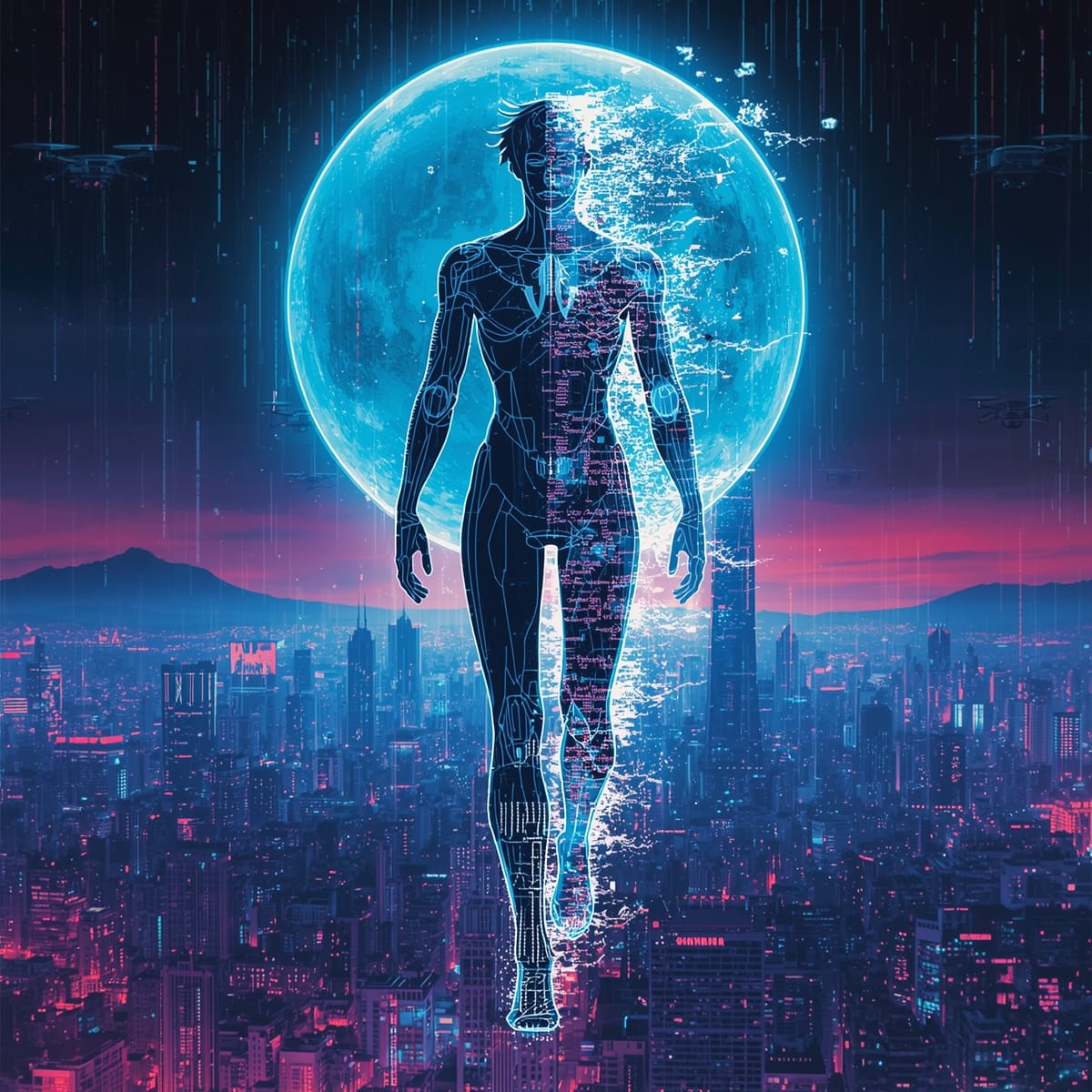 Ghos in the Shell inspired AI Espionage poster