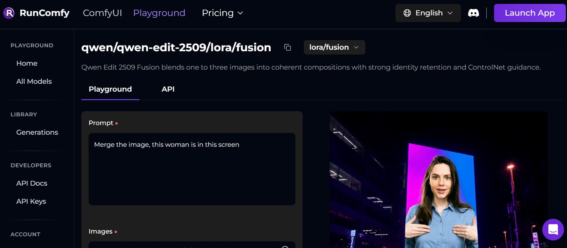 Qwen-Edit-2509 Fusion LoRA on RunComfy - screenshot <a href=