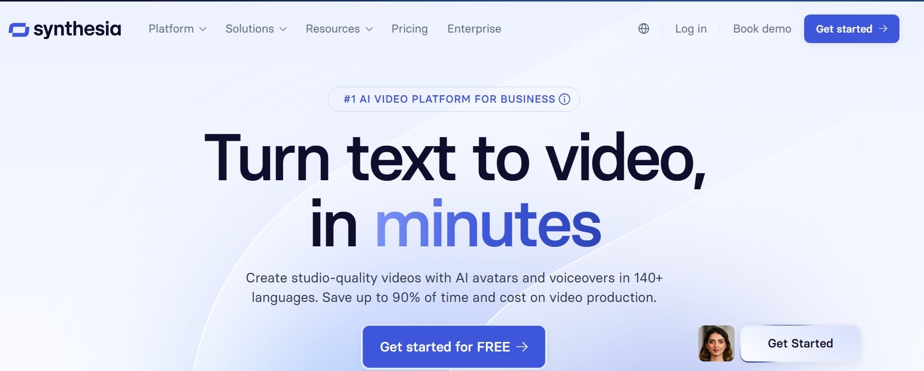 Make Reels and Scroll-Stopping Video Campaigns for Tiktok with Synthesia - front page of their website <a href="https://www.synthesia.io/?utm_source=nowadais.com&utm_medium=referral&utm_campaign=nowadais_referral" rel="nofollow">Source</a>