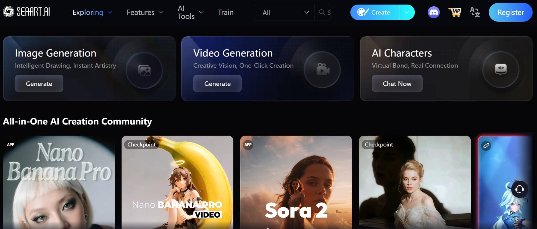 Monetize a Realistic AI with Professional Quality SeaArt - webpage front page with samples <a href="https://www.seaart.ai/?utm_source=nowadais.com&utm_medium=referral&utm_campaign=nowadais_referral" rel="nofollow">Source</a>