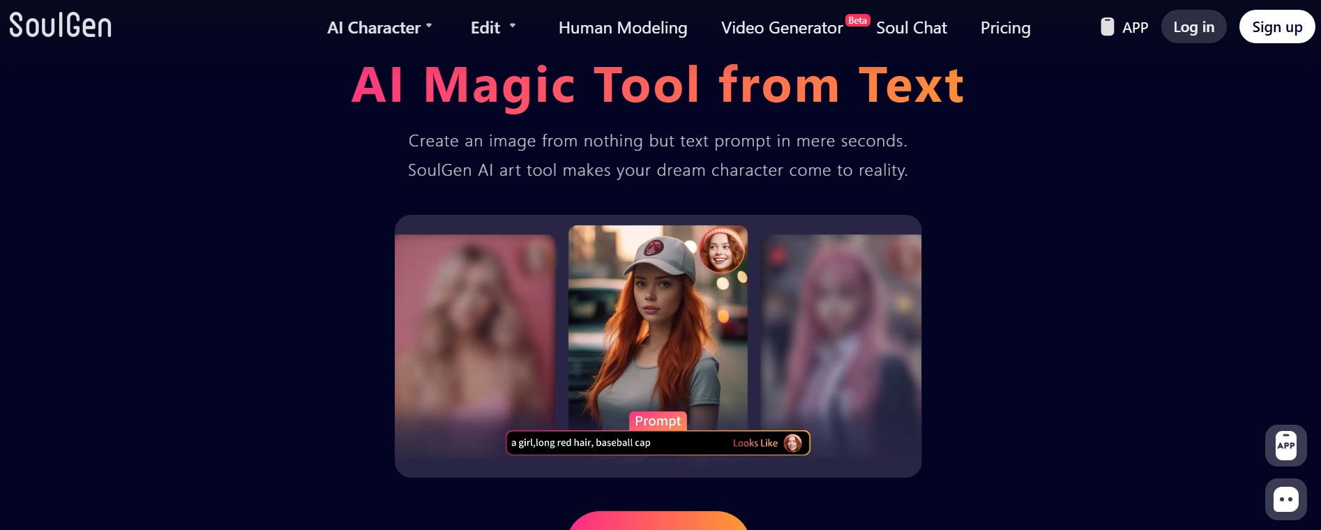 Soulgen front page - One of the Best Examples of Realistic Influencer Generator <a href="https://www.soulgen.net/?utm_source=nowadais.com&utm_medium=referral&utm_campaign=nowadais_referral">Source</a>