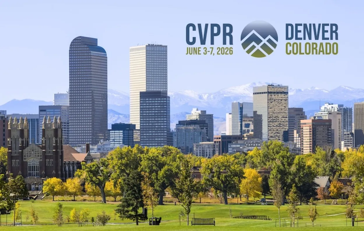 Event banner for the CVPR 2026 conference in Denver, Colorado, scheduled for June 3-7. Includes the official logo and a scenic view of the Denver skyline and mountains